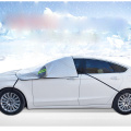 Outdoor Windproof Magnetic Half Car Cover Sunshade Protector Car Windshield Snow Ice Cover with Rear Mirror Covers Bag